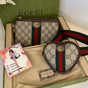 🎀GUCCI GG Supreme Monogram Web Ophidia convertible belt bag to crossbody bag